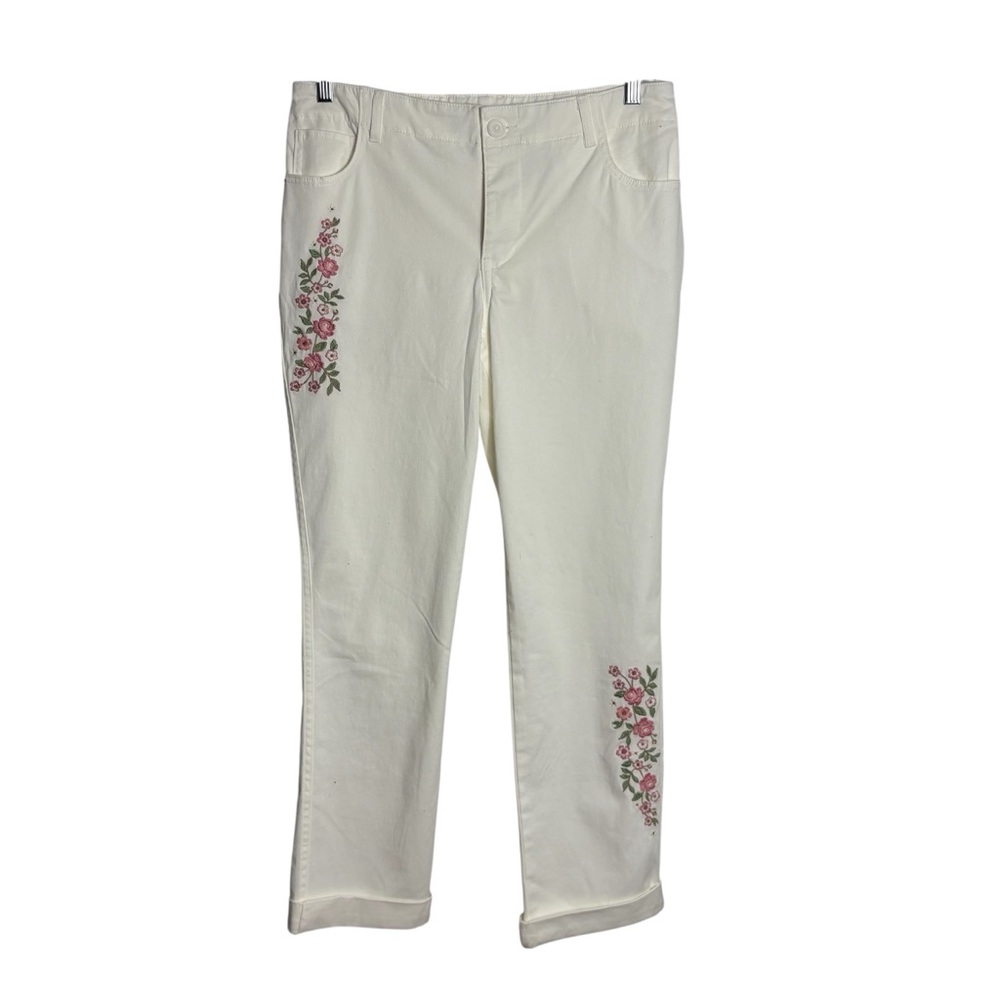 KATE & SAM Embroidered Stretch Straight-Leg Jeans Size 10 -- ALMOST NEW!!! - Picture 3 of 13